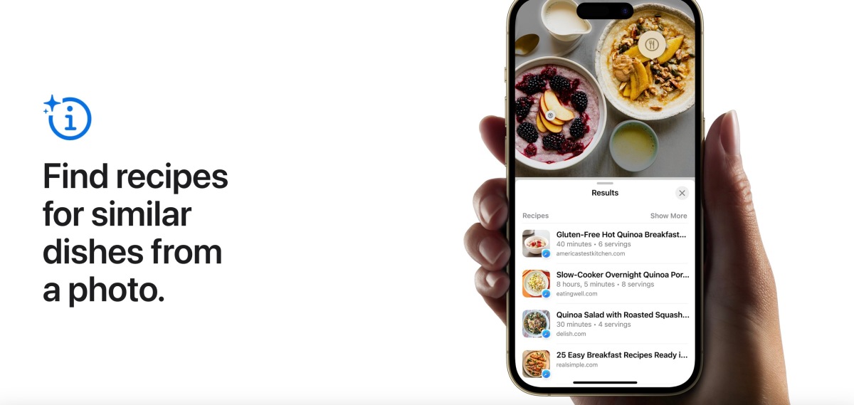 iOS 17 puede sugerir recetas para platos similares a partir de una foto en tu iPhone