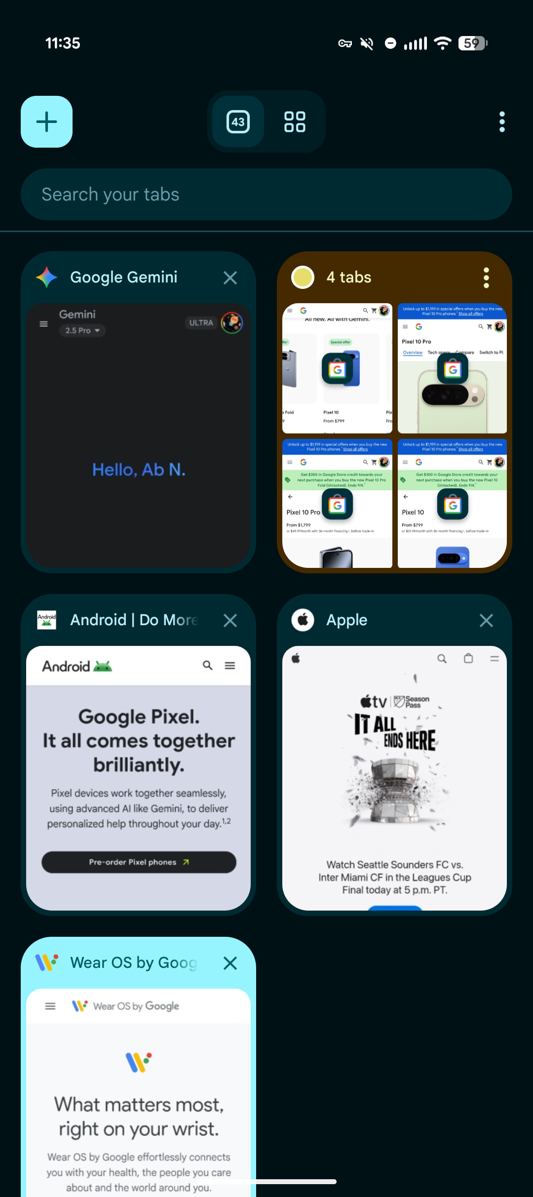Material de Android Chrome 3 Expresivo