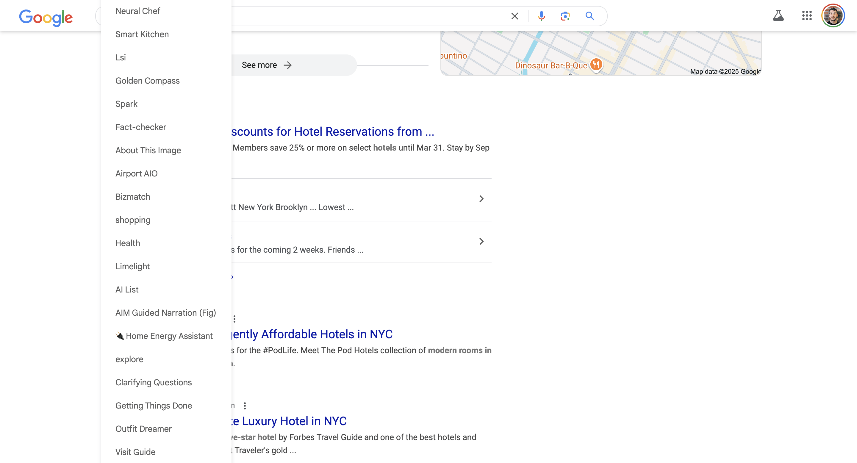 Los modos de búsqueda de Google AI se presentan en el desplegable 2