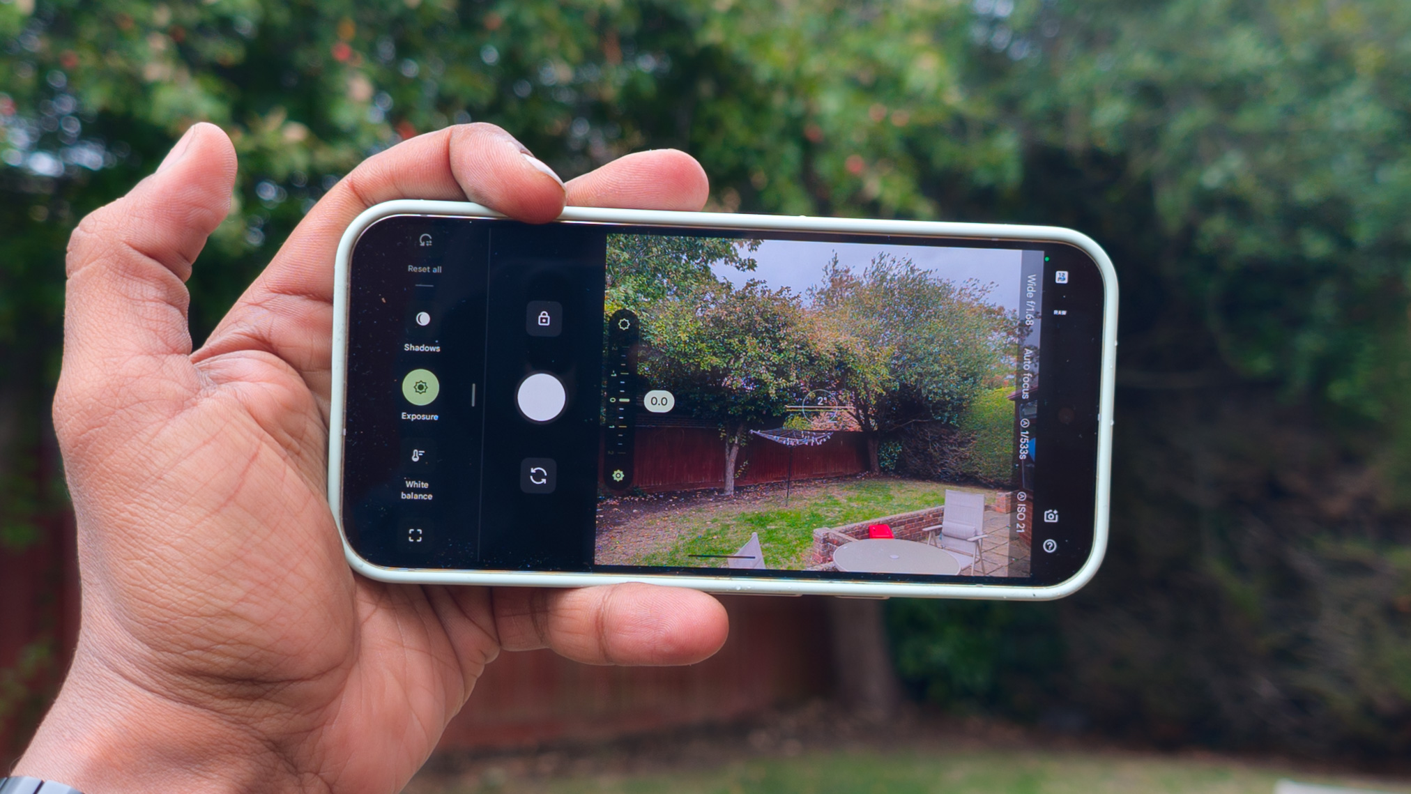 Configuración de exposición del visor de la aplicación Pixel 10 Pro Camera