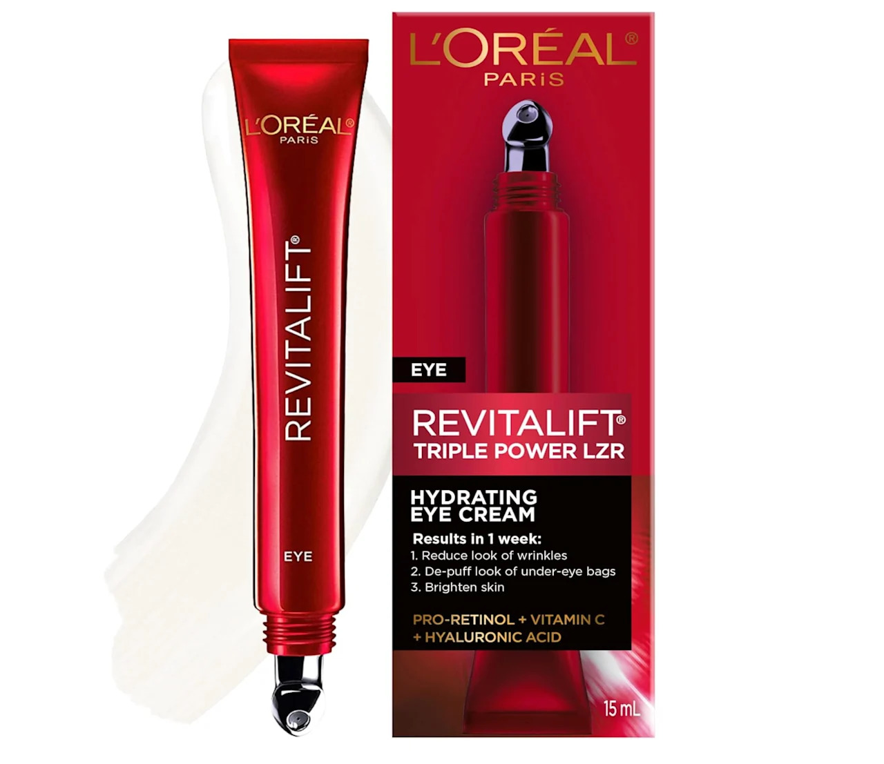 Crema para ojos de París L'rial con ácido hialurónico (foto de Amazon)