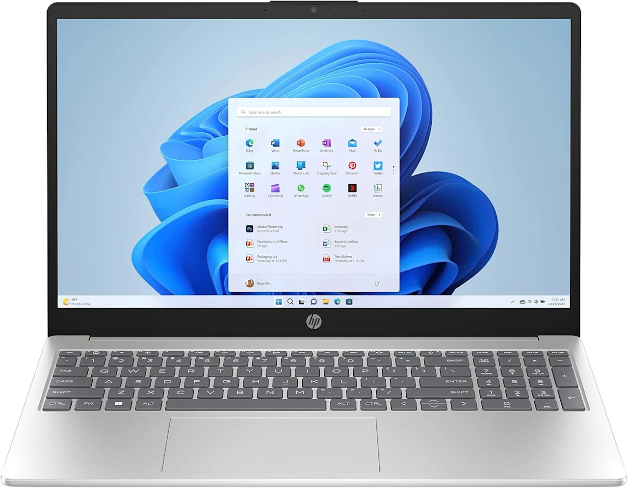 PC portátil HP de 15.6 pulgadas. 