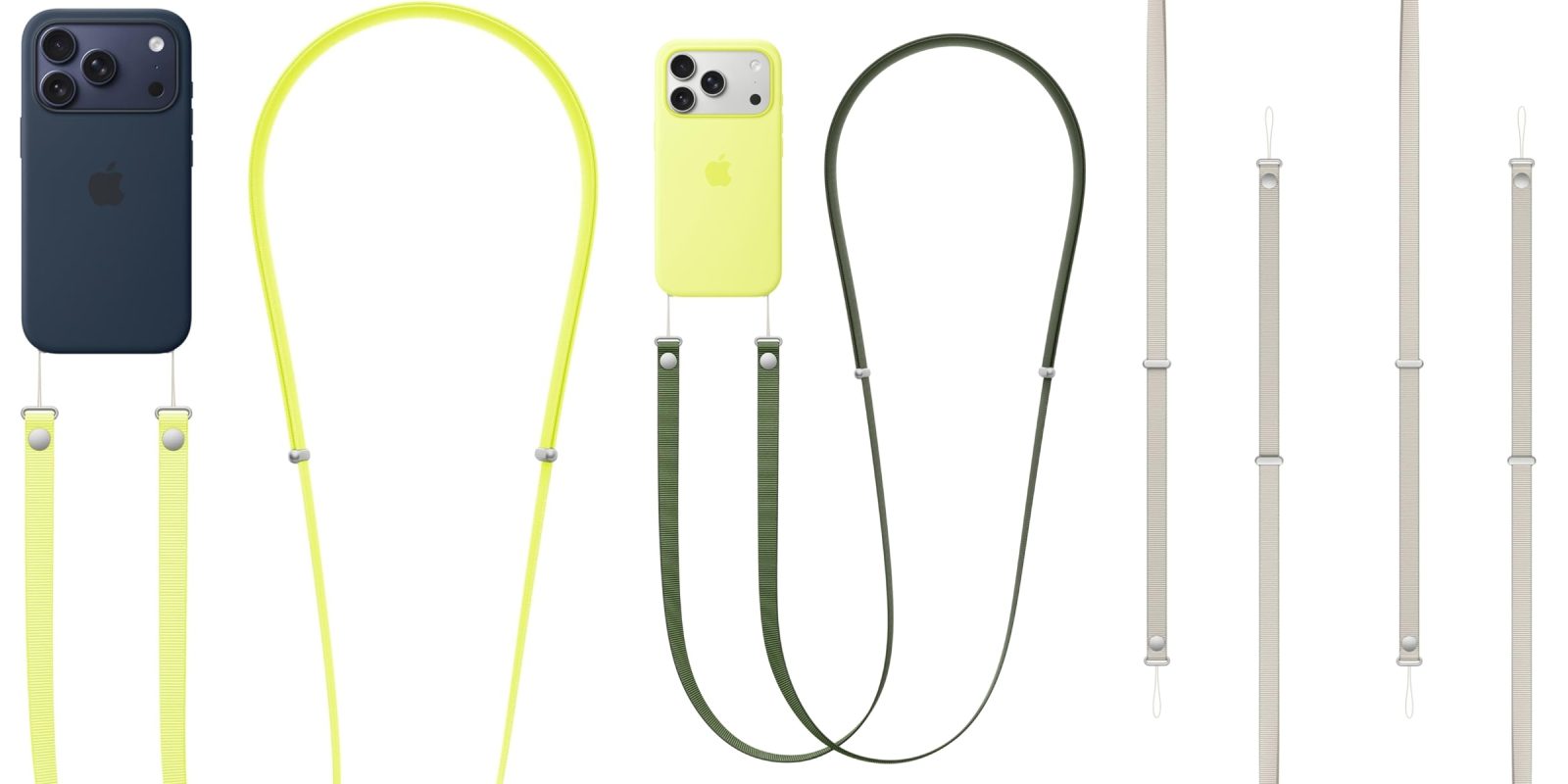Un teléfono amarillo con correa.