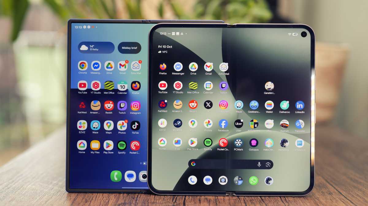 Samsung Galaxy Z Fold 7 frente a Google Pixel 10 Pro Fold 5