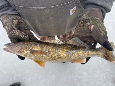 El hombre pesca un pez
