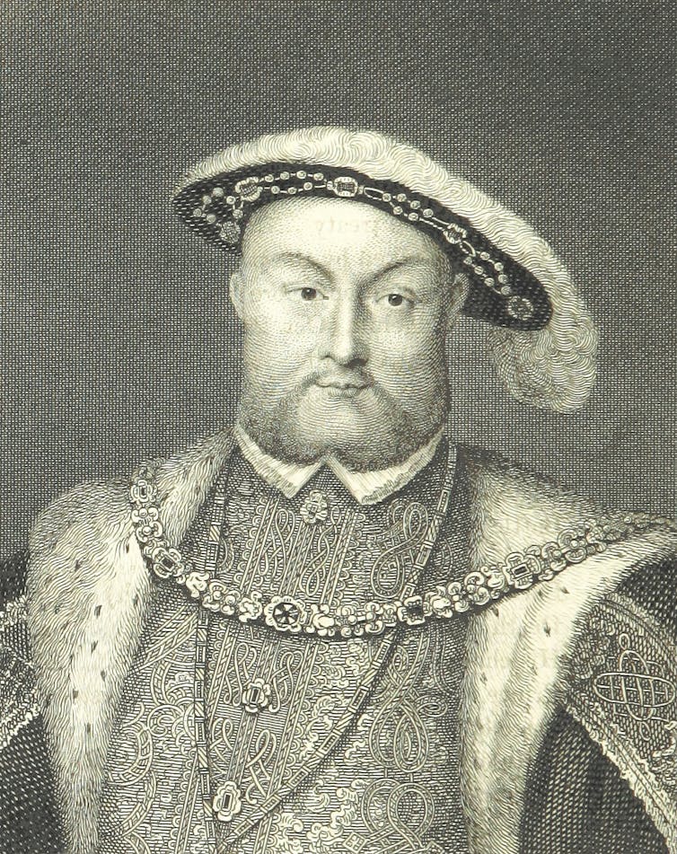 Una fotografía en blanco y negro de Enrique VIII.