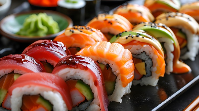 Cerrar arreglo de sushi