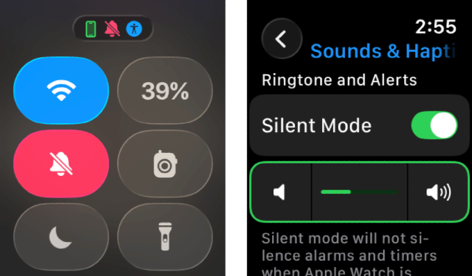 Configuración del modo silencioso del Apple Watch